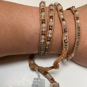 BNWT- Nakamol Chicago Leather Beaded Wrap Bracelet